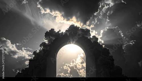 Dramatic archway through a dramatic sky