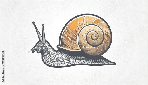 Detailed illustration of a snail (1)