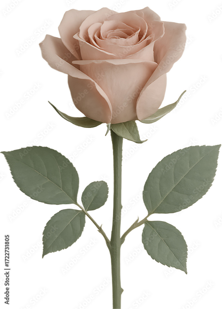 Obraz premium Single rose, muted pastel Nordic tone