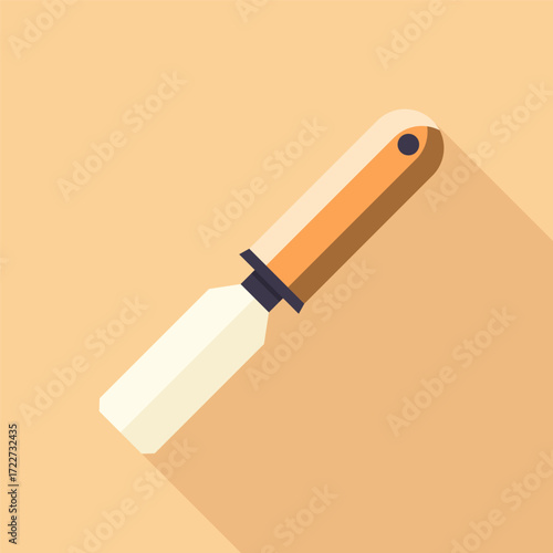 Wood chisel tool illustration, chisel flat design graphic vector