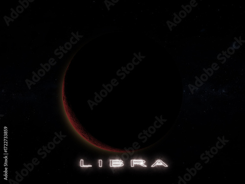 new moon in libra 3d rendering illustration