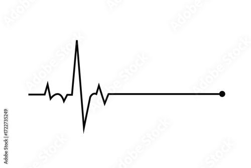Emergency ekg monitoring. Red heart pulse. Heart beat. Electrocardiogram