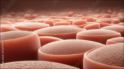 Detailed Close-Up View of Cellular Structures in Soft Tissue Sample