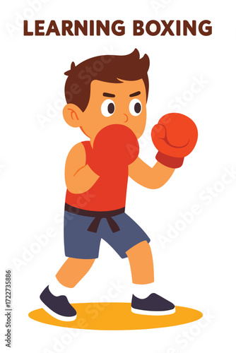 boy practicing boxing
