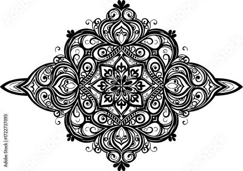 Intricate ornamental mandala design evoking ancient beauty and sophisticated elegance for decorative projects