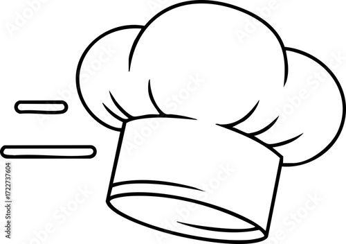 Professional chef hat icon symbolizing culinary excellence and fast food preparation, perfect for restaurant branding and kitchen services.