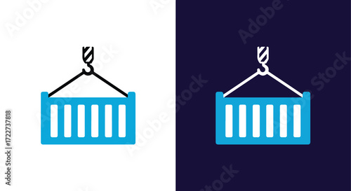 Shipping container icon for logistics and freight transport services