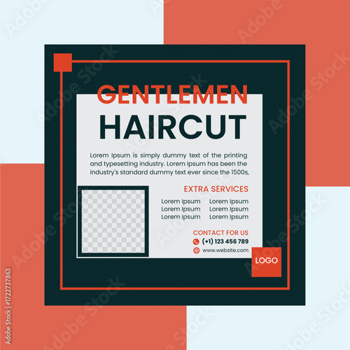 Gentlemen's Haircut social media post design template