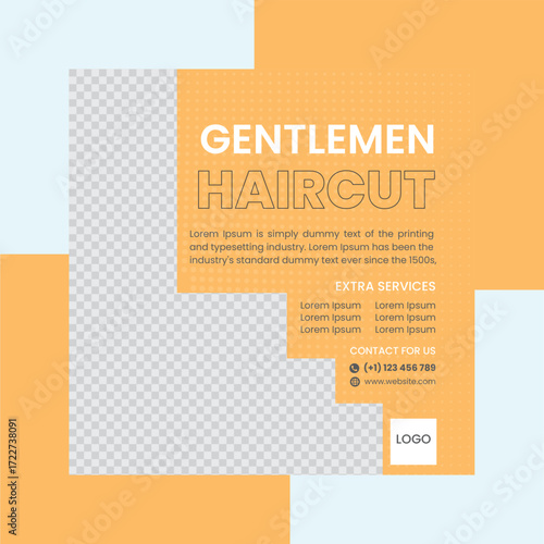 Gentlemen's Haircut social media post design template