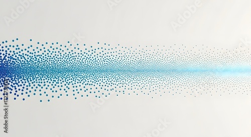 Abstract representation of blue gradient dots creating a sense of motion across a white background