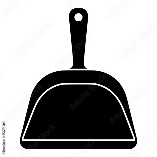 Silhouette of a household dustpan