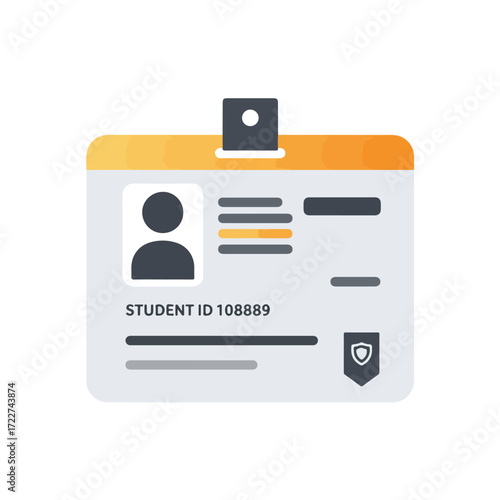 Student id card with holder, perfect for school, university, or workplace identification. Clear details for easy identification and security purposes.