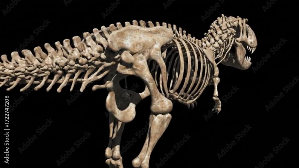 Tyrannosaurus Rex Skeleton Rotating Animation Prehistoric Fossil ...
