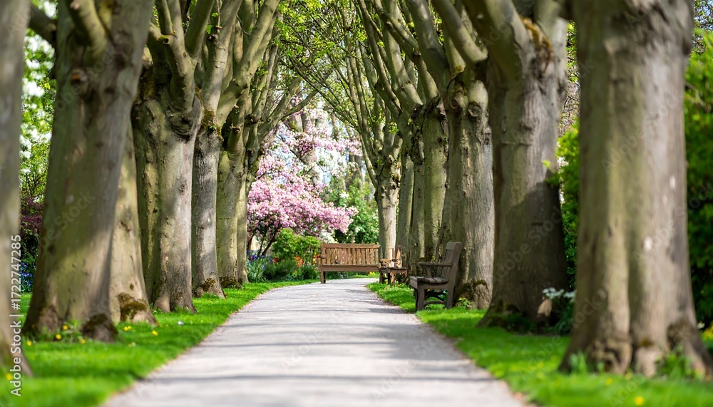 Obraz premium Spring park walkway
