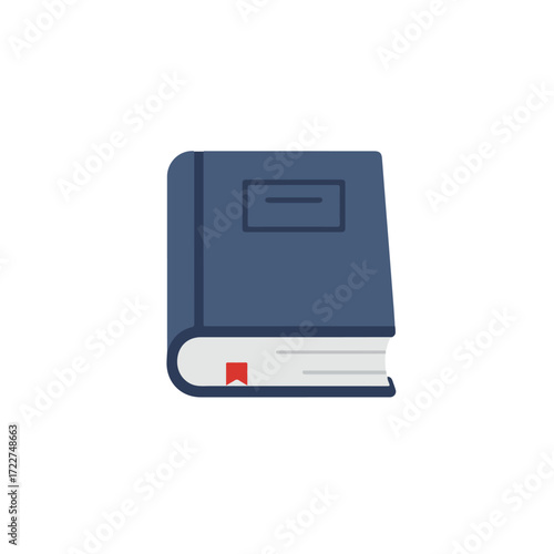 Book with blue cover and bookmark. Perfect for literary or educational designs, book promotions, and readingrelated content.
