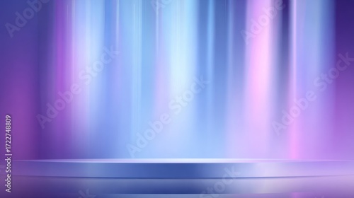 Wallpaper Mural Soft light shines vertically onto a shiny platform in an ethereal, abstract space Torontodigital.ca