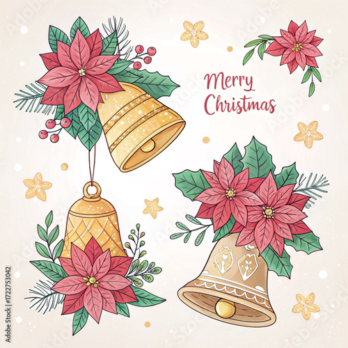 christmas card with bells