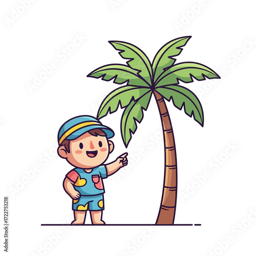 beachside wonder a childs tropical discovery, isolated on transparent background