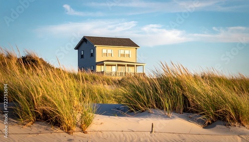 Fototapeta Naklejka Na Ścianę i Meble -  Beach house on a dune