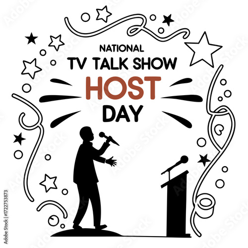 NATIONAL TV TALK SHOW HOST DAY vector illustration