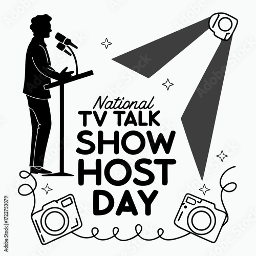 NATIONAL TV TALK SHOW HOST DAY vector illustration