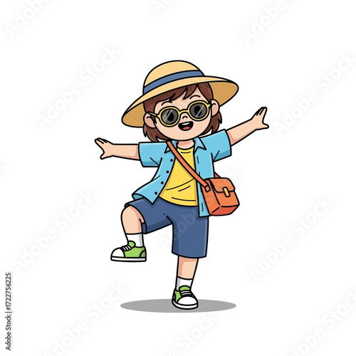joyful journey a childs lighthearted adventure, isolated on transparent background