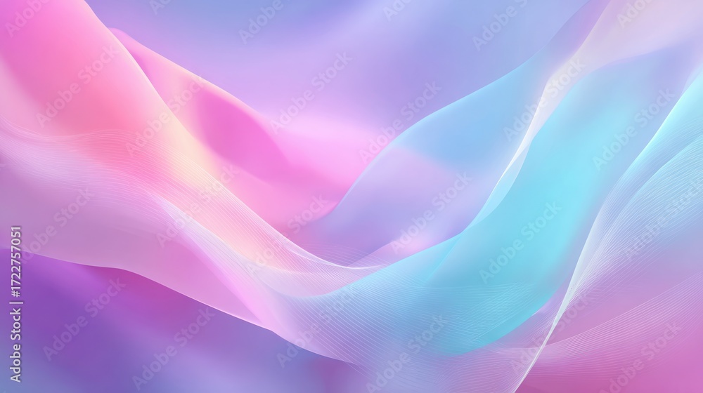 Obraz premium Abstract flowing fabric in pastel hues, creating a soft and dreamy atmosphere