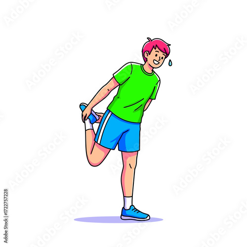postworkout stretch a mans flexible fitness journey, isolated on transparent background