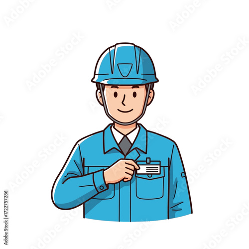 professional construction worker safety first, id ready, isolated on transparent background
