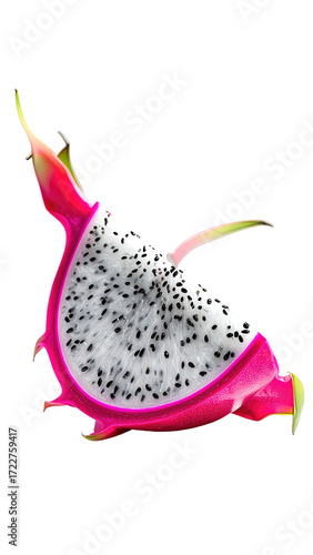 Close-up of a vibrant pink dragon fruit slice (2)