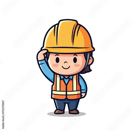 the curious engineer a cartoons thoughtful inspection, isolated on transparent background