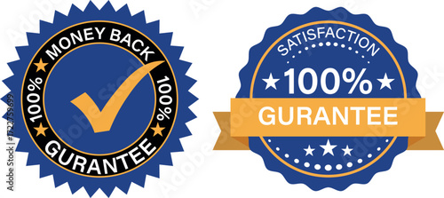 Money Back Guarantee Seals. guarantee badges isolated on white background