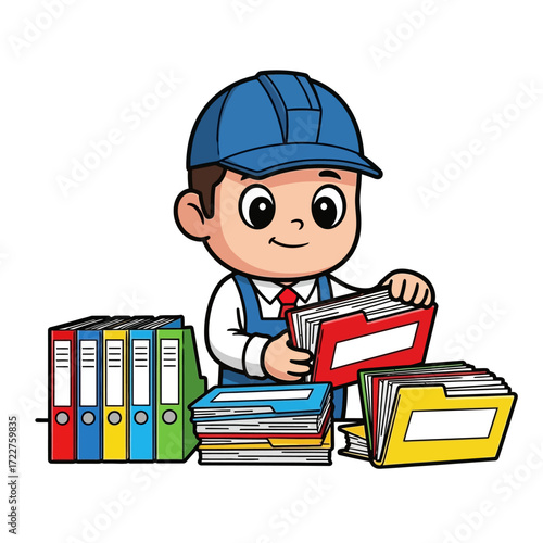 the little archivist a day in the life of order, isolated on transparent background