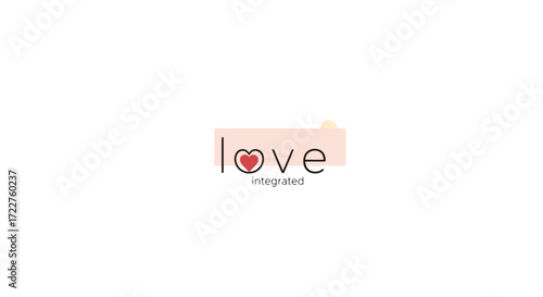 A minimalist logo design featuring the word 'love' with a heart symbol and subtle integration ideal for branding, Valentine's day, or wedding designs
