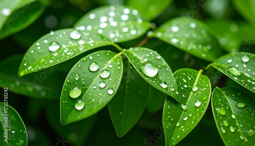 Close-up of dewy leaves