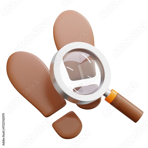 Investigating Footprints A 3D Magnifying Glass Reveals Clues in Brown Shoe Prints