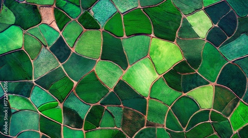 Aerial View of Vast Farmland Divided into Green Crop Plots, Symbolizing Sustainable Agriculture and Land Management