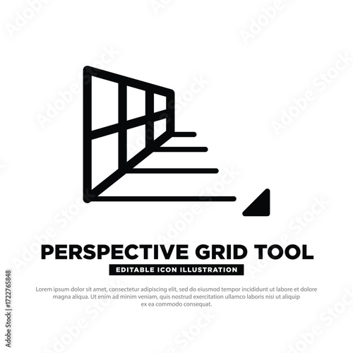 Perspective Grid tool icon vector design. tool for design. Design element. Perspective Grid tool silhouette. Design tool icon vector illustration
