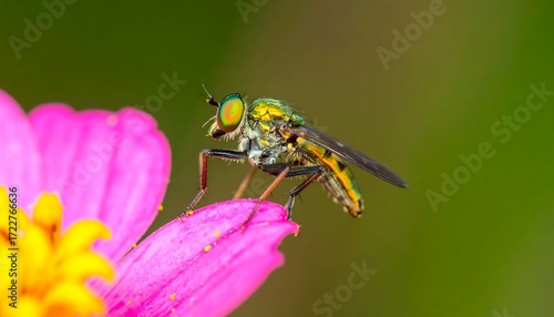 Close-up of fly on pink flower