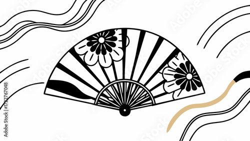hand drawn vector illustration of fan
