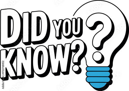 Bright idea lightbulb with "Did You Know?" text, sparking curiosity and knowledge.