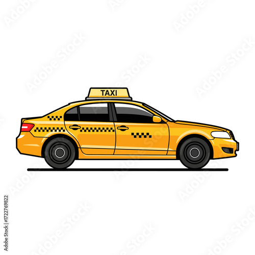Yellow Taxi Vector – Flat Urban Transport Illustration