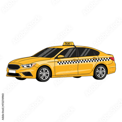 Yellow Taxi Vector – Flat Urban Transport Illustration