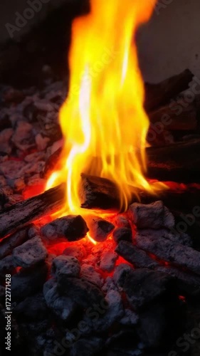 Closeup burning fire