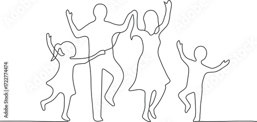 Vector illustration of a woman's hand silhouette dancing with a ballet dancer's grace, drawn as a simple sketch