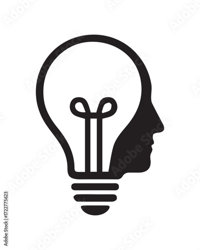 Black and white idea logo vector art design
