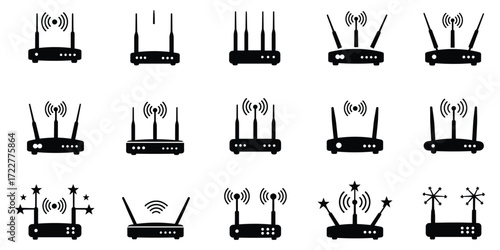 set of silhouettes of different kinds of tools