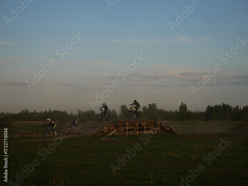 Motocross Race: Action and Dust
