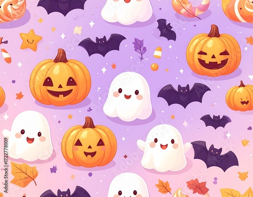 halloween seamless pattern for kids wallpaper 