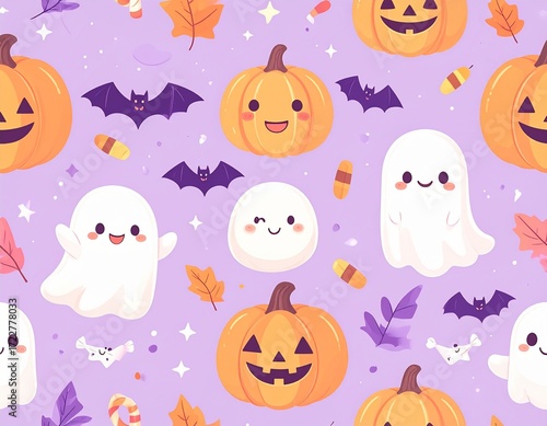 halloween seamless pattern for kids wallpaper 